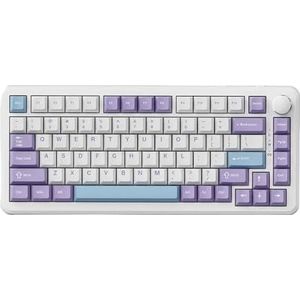 QPSJXN Draadloos Bluetooth Mechanisch Toetsenbord met Drie Modi 75 Aanpasbaar Joint Gaming Toetsenbord met Zijgesneden Zijdelings Ontwerp (Bedraad Wuchuanhai)