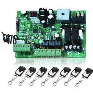 Bedieningspaneel voor schuifpoortaandrijving DC24V Draaipoortopener Motorbesturingseenheid PCB Controller Printplaat Elektronische kaart voor schuifpoortkit(7 Remote control)