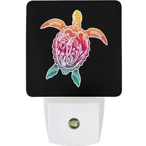 Hawaiiaanse Zeeschildpad Warm Wit Nachtlampje Plug In Muur Schemering naar Dawn Sensor Lichten Binnenshuis Trappen Hal