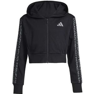 adidas Niñas SEASONALS ANIMAL FULL ZIP HOODIE, black/white, 9-10 Years