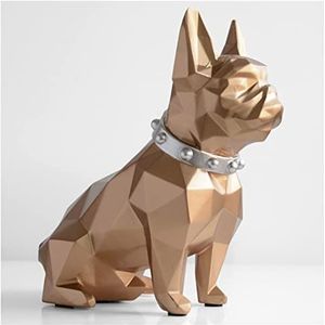 Spaarvarken Franse Bulldog Coin Bank Box Piggy Bank Figurine Home Decoraties Munt Opbergdoos Houder Speelgoed Gift Money Box Hond voor Digitale Spaarpot (Size : Gold)