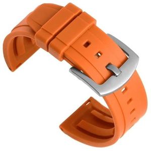 yeziu Rubber Watchband Sport Waterproof Bracelet for Huawei GT 2 watch strap for Honor Watch belt(Color:Orange Silver Buckle,Size:22mm)
