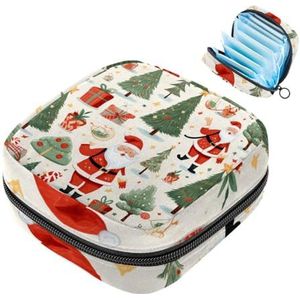 MUOOUM Maandverband Opbergtas, Kerstboom Patroon Menstruatie Cup Pouch, Draagbare Maandverband Pads Opbergzakken Vrouwelijke Menstruatie Eerste Menstruatie Tas voor Tiener Meisjes Vrouwen Dames