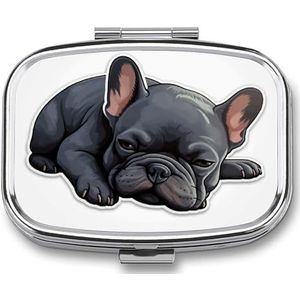 Leuke Pil Organizer Hond Slapen Stickers Gedrukt Draagbare Reizen Pillendoos Mini Pillendoos Kan Buiten worden gebruikt