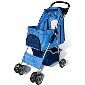 Susany Huisdierbuggy met opbergmand, hondenwagen, hondenbuggy voor honden, hondenbuggy 37 x 80 x 99 (b x d x h) met opbergmand, max. belastbaarheid: 15 kg, achterwielen kunnen worden vergrendeld