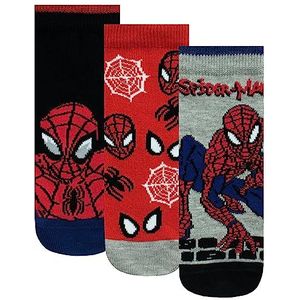 Marvel Spiderman Sokken 3-Pack | Spiderman Sokken voor Kinderen | Katoenen Sokken Pakket van 3 | Veelkleurig 24-26