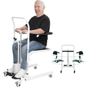 Electric Patient Lift Transfer Chair,Patient Lift Wheelchair for Home,Wheelchair Lift for Car,Foldable Patient Lift Aid,Shower Transfer Chair for Seniors/Handicap-Max Load 290lbs,Save Yourself