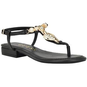 GUESS Jiarella platte sandaal voor dames, zwart, 3,5 UK, Zwart, 36.5 EU