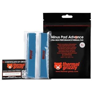 Thermal Grizzly - Minus Pad Advance - Warmtegeleidingskussen - Zwart - 120x20x3 mm - 4 stuks