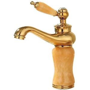 Messing Jade Badkamerkraan, Wastafelmengkraan, Gouden Badkraan (Groen)