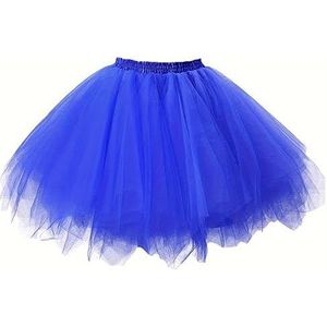 Boolavard Volwassen Vrouwen 80's Tutu Rok Gelaagde Tule Petticoat Halloween Tutu, Donkerblauw, S-M