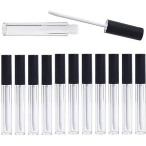 Xbessc 12 stuks 10 ml kunststof lipgloss houder lippenstifthulzen leeg transparant navulbare houder mini lege tubes voor zelf maken balsem cosmetica