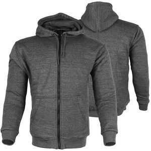 Bikers Gear Australia motorjas - beschermende zwart-rode en grijze hoodie gevoerd met Kevlar en afneembare gepantserde zachte shell motorjassen voor heren, Grijs, 46