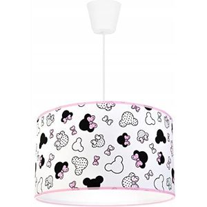 Light-Home - MINNIE - Pendellamp Kinder - Moderne Hanglampe voor Kinderkamer - Lampe met Lampenkap - Metaal en Materiaal - E27 - Klassiek 1-Lichtbronnen 35 cm - Wit en Roze