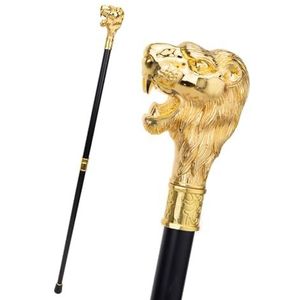 36,61 Inces Gouden Leeuwenkop Handvat Wandelstok, Opvouwbare Reisstokken Opvouwbare Wandelstok Cadeau voor Mannen en Vrouwen