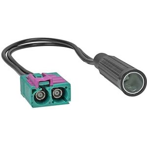 tomzz Audio 1500-030 Dubbele Fakra (F) Antenne Adapter Koppeling naar DIN-koppeling (F) compatibel met Audi Seat Skoda VW