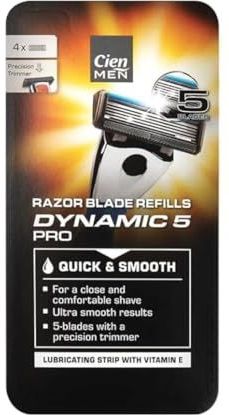 Lidl Cien Men - Dynamic 5 Pro Razor - Scheermesjes - 1 Handvat + 1 Navulling - Smeerstrip met Vitamine E