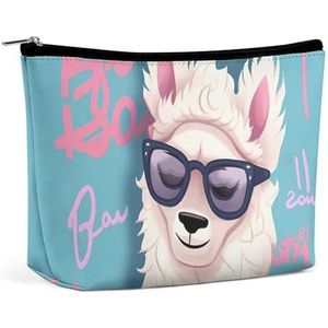 NKJJSTES Grote Capaciteit Kosmetische Zak Waterdichte Cosmetische Organizer Afrikaanse Luipaard op Rots Cosmetische Accessoires Organizer voor Vrouwen/, Cool Liama, Eén maat