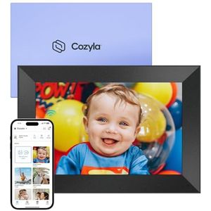 Cozyla Digitale fotolijst WiFi gratis onbeperkte opslag AI-aangedreven Stuur foto's en video's via Google Foto's E-mail webbrowser app digitale fotolijst elektronische fotolijst diavoorstelling 10,1