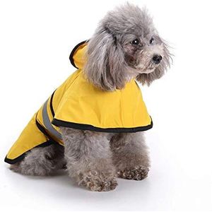 Bienwwow Hond regenjas met capuchon Ultra-licht ademend 100% waterdichte regenjas voor middelgrote grote ras hond (M, YY18Yellow)