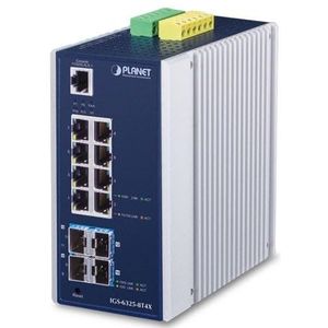 PLANET - IGS-6325-8T4X - Switch - Managed - 8 x 10/100/1000 + 4 x 10 Gigabit SFP+ - AC 24 V / DC 12 - 48 V