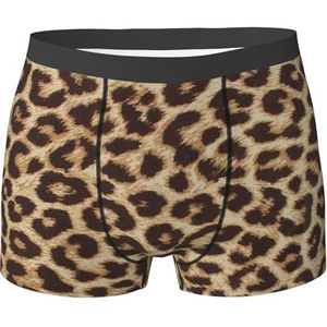 ZJYAGZX Leuke boxershort met luipaardprint voor heren - comfortabele onderbroek voor heren, ademend, vochtafvoerend, Zwart, M