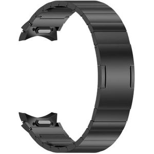GEEN gaten titanium metalen band geschikt for Samsung Galaxy Watch 6 Classic 47mm 43mm 4/5/6 44mm 40mm Quick Fit Band geschikt for Galaxy 5 Pro 45mm(Color:Black,Size:Galaxy 6classic 47mm)