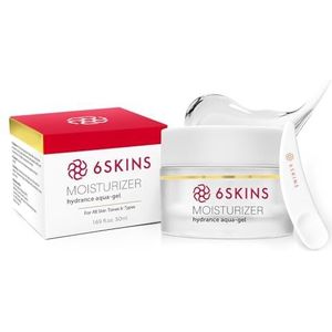 6SKINS® Aqua Gel Moisturizer Gezicht met 2% Niacinamide en Ceramiden, Dagelijkse Facial Koreaanse Moisturizer voor Voller Huid, Versterkt de barrière en Intense Hydratatie voor Gloeiende Huid