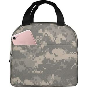 JYQCNSMJYB2 Leger Digitale Camouflage Print Licht Duurzame Tote Bag voor Kantoorwerk School Geïsoleerde Lunchbox voor Vrouwen en Mannen