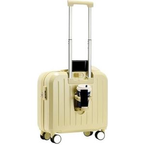 Koffer Koffer Boarding Multifunctionele reiskoffer Student Wachtwoord Trolley Case Rolling Bag (Color : Yellow, Size : 18"")
