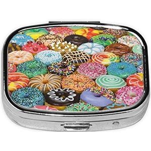 Donuts Vierkante Vitamine Pil Box, Pil Dispenser Box Kabeljauwlever Oliedoos