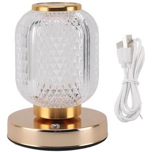 Kristallen Tafellamp 3 Lichtbronnen Acryl LED Touch-nachtlampje Traploos Dimbaar Nachtkastje voor Slaapkamer