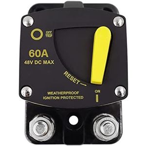 ZXFYXFFV 50 A 60 A 80 A 100 A 150 A 200 A 250 A 300 A, 12-48 V DC resetzekering, waterdichte auto-audio versterker 2022 (60 a)
