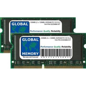 256MB (2 x 128MB) PC133 133MHz 144-PIN SDRAM SODIMM GEHEUGEN RAM KIT VOOR LAPTOPS/NOTITIEBOEKJE