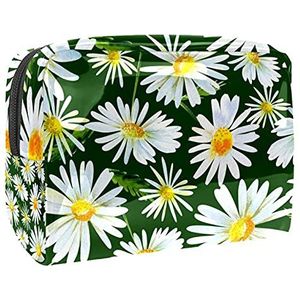 Geel Daisy Patroon Make-up Tas voor Portemonnee Draagbare Reizen Organizer Tas voor Toiletartikelen Schoonheid Tas voor Vrouwen
