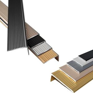 Traprandbeschermer for buitentrappen - Traprandafwerking, aluminium tredeneusrand, zelfklevende antislip traptrede(Gold,50 * 30mm)