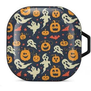 Geesten pompoenen en vleermuizen oordopjes hoesje compatibel met Samsung hard shell beschermhoes zwart stijl