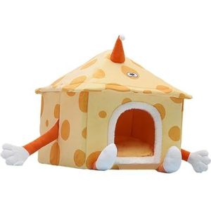 Colcolo Kattenhuis Huisdierbed Kattenbed Binnenkussen Dierenhol Buitenkat Hondenhok Opvouwbaar Warm Huisdierhol voor Hond Katten Huisdieraccessoires, M