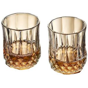 Whiskyglas bierglas, premium ouderwetse whiskybeker, glanzende bierglazen, 200 ml, 2PCS-G03