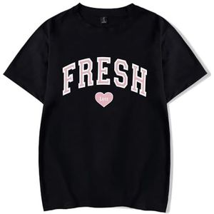 Fresh Love Tee Mannen Vrouwen Mode T-Shirt Unisex Jongens Meisjes Cool Korte Mouw Shirt Casual Zomer Kleding, Zwart, XXS