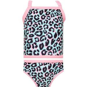 Harry Bear Meisjes Tankini | Luipaardprint Bikini | Zwempak Met Dierenprint Voor Meisjes | Zwemkleding Voor Meisjes | Blauw 104