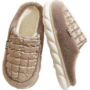Pluche pantoffels Comfortabele dames slippers van traagschuim Lichtgewicht zachte winter warme pantoffels Antislip katoenen pantoffels (Color : Bronze, Size : 42-43/27CM)