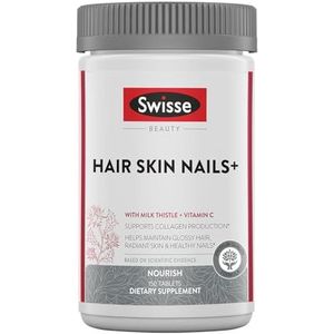 SWISSE Haar Huid Nagels - Supplementen voor Haar, Huid en Nagels met Vitamine C, Biotine en Zink, 60 Tabletten - Supplement voor Haar, Vorming van Collageen en Gezonde Nagels - Made in Italy