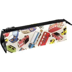 VAPOKF Naadloze Cars Patroon Pen Tas Briefpapier Pouch Potlood Tas Cosmetische Pouch Tas Compacte Rits Tas, Meerkleurig, 5.5 ×6 ×20CM/2.2x2.4x7.9 in, Tas Organizer