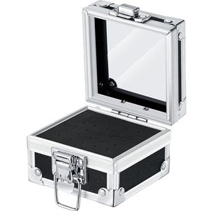 Compact Nagels Boor Georganiseerd Metalen Manicure Accessoire Case Met 25 Houders Nagels Bits Organisatoren Container