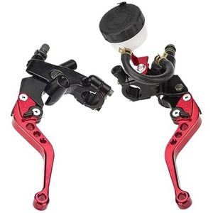 Koppelingshendel Remhendel Verstelbare Universele 7/8"" 22mm Stuur Motorfiets Verstelbare Koppeling Rem Hoofdcilinder Reservoir Hendels(Red)