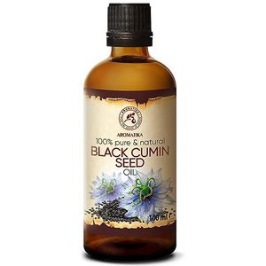 Zwarte Komijnolie (Cumin Caraway) 100ml - 100% Puur Natuurlijke Basisolie - Dragerolie - Rijk aan Mineralen & Vitamines voor Intensieve Huidverzorging - Massage - Wellness - Maken van Eigen Cosmetica - Ontspanning - Beauty - Anti-Rimpels - Anti-Aging