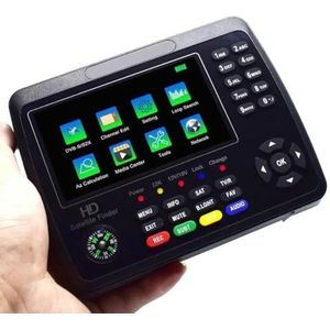 Satellietzoeker V10 Finder Max HD satelliet-tv-signaalzoeker DVB-S/S2/S2X signaalmeter Satellietzoeker H.265 10-bits decodering 1080P HD