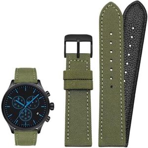 18mm 19mm 20mm 21mm 22mm 23mm 24mm Nylon Canvas Horlogeband Universele Armband for Mannen Vrouwen Sport geschikt for Tissot geschikt for Timex geschikt for Seiko horloge (Color : Green-black pin, Si