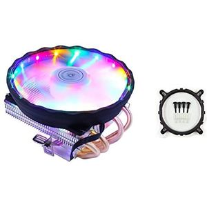 4 heatpipes processor Radiatorkoeler 120 mm RGB Low profil fan PWM 4PIN LGA 775 1155 1150 1151 1200 1366 2011 X79 X99 AM4 Ventilador (Color : Gold, Size : 4PIN)